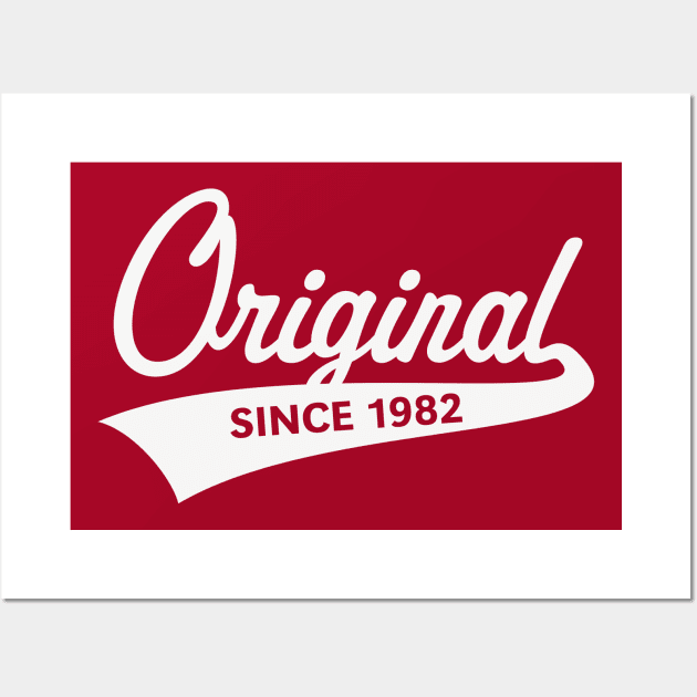 Original Since 1982 (Year Of Birth / Birthday / White) Wall Art by MrFaulbaum